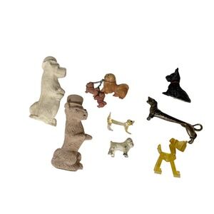 Vintage Miniature Dog Figurines Lot‎ - Dachshund, Scottie, Terrier, Bulldog
